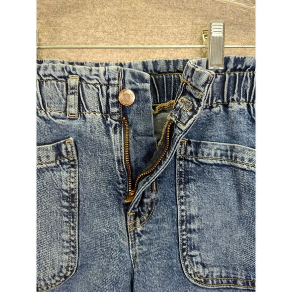 Gap Denim Mom Jeans High Rise Elastic Paperbag Waist - Kids Size 10 - Picture 3 of 11